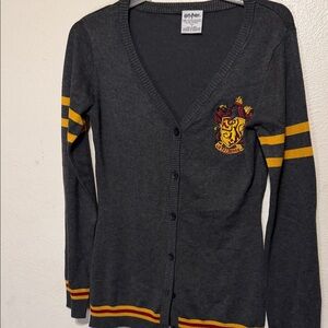 Harry Potter grryfonger Gray Cardigan with Yellow and Red Accents